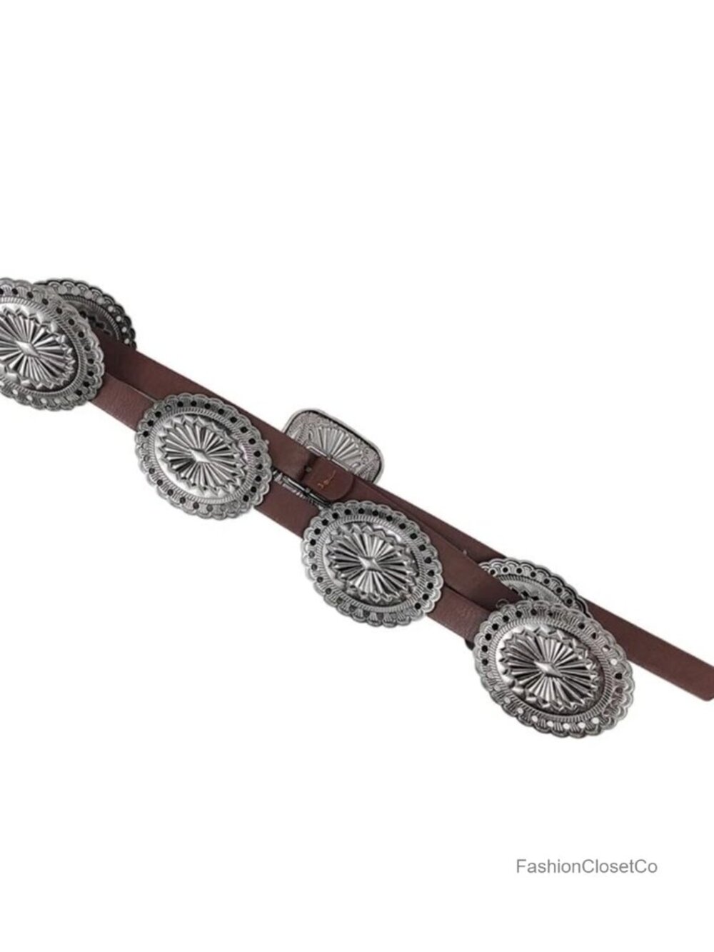 PU Leather Western Concho Belt Wide Disc Waist Cowgirl Style - Picture 2 of 6